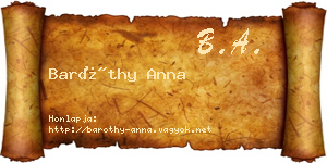 Baróthy Anna névjegykártya