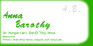 anna barothy business card